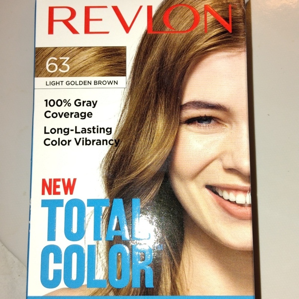 REVLON Permanent Total Color # 63 • LIGHT GOLDEN BROWN • Vegan Gray Coverage